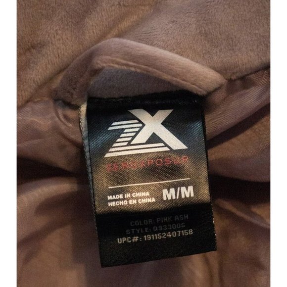 Women's Puffer Velour Vest Color Ash Pink Size Med - Picture 2 of 6